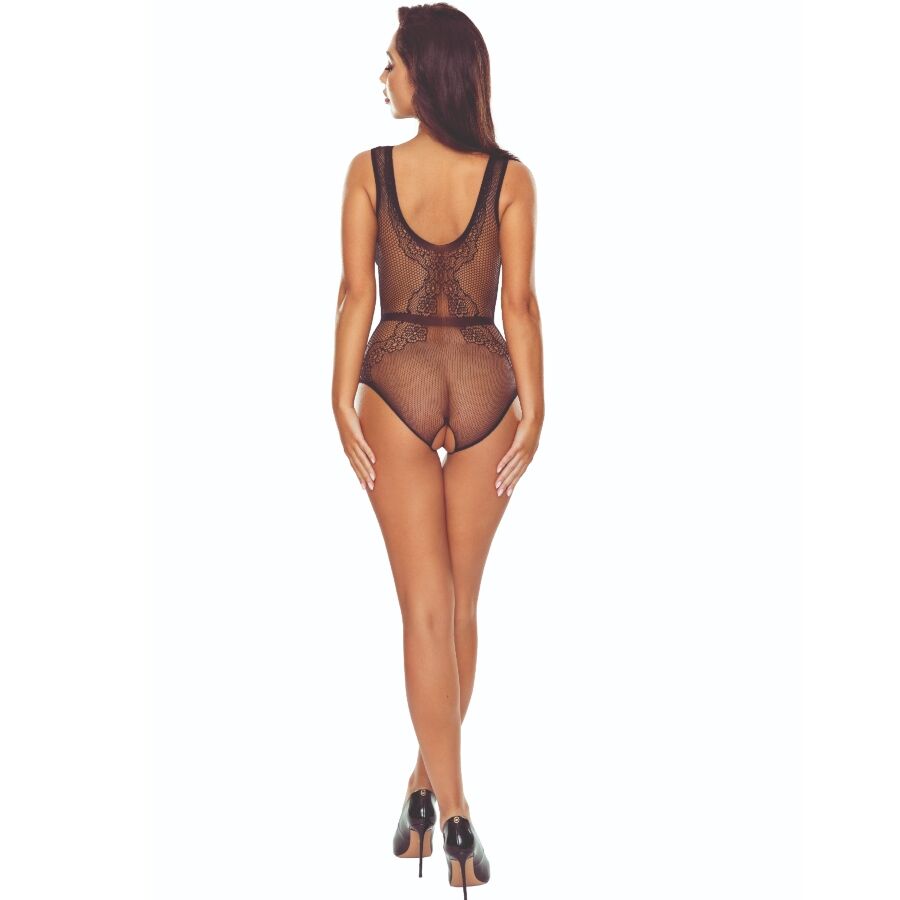 PASSION - BS115 BODYSTOCKING A GRIGLIA NERA - PASSION WOMAN BODYSTOCKINGS | Lingerie Harness Boutique