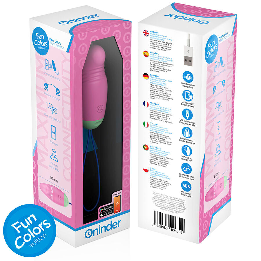 ONINDER CUTE - UOVO VIBRO-ROTANTE IN SILICONE 360° PER AMORE E PIACERE - APP GRATUITA IN TUTTO IL MONDO - ONINDER CUTE | Lingerie Harness Boutique
