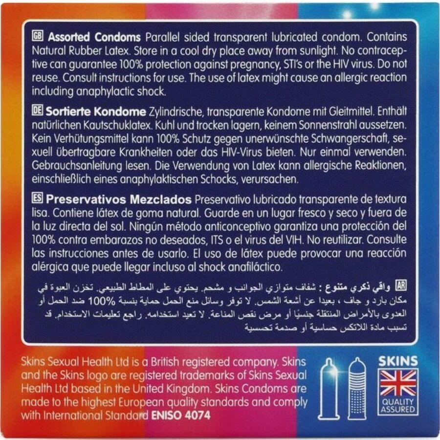 SKINS - CONFEZIONE DA 4 PRESERVATIVI ASSORTITI PREMIUM - SKINS | Lingerie Harness Boutique