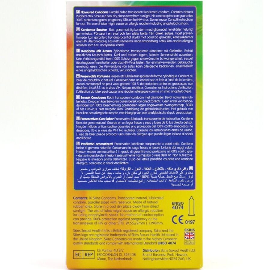 SKINS - PRESERVATIVI MULTIGUSTO PREMIUM CONFEZIONE DA 16 - SKINS | Lingerie Harness Boutique