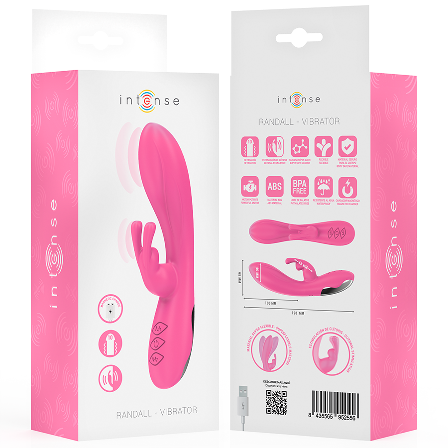 INTENSE - VIBRATORE RANDALL RABBIT 10 VIBRAZIONI ROSA - INTENSE FUN | Lingerie Harness Boutique