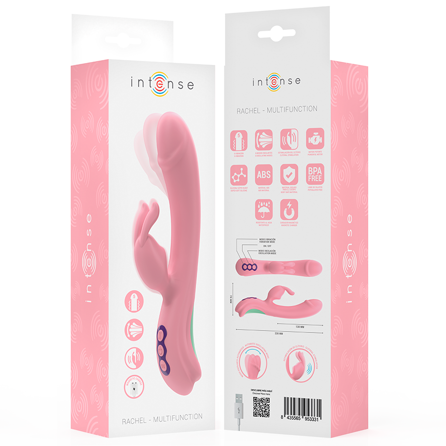INTENSE - RACHEL RABBIT VIBRATOR 5 VIBRAZIONI ROSA - INTENSE FUN | Lingerie Harness Boutique