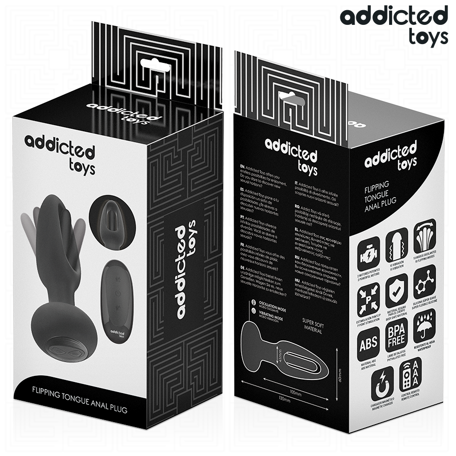 ADDICTED TOYS - PLUG ANALE CON LINGUA VIBRANTE E TELECOMANDO - ADDICTED TOYS | Lingerie Harness Boutique