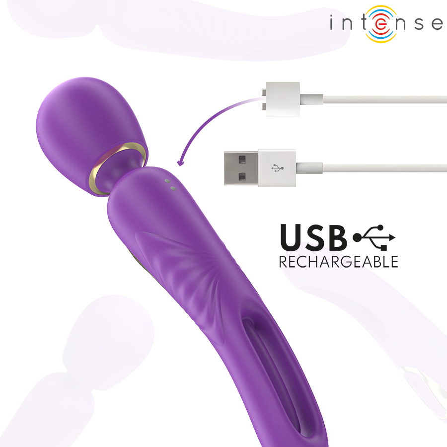 INTENSE - BACCHETTA VIBRANTE CHRISTY CON LINGUA MOBILE - INTENSE FUN | Lingerie Harness Boutique