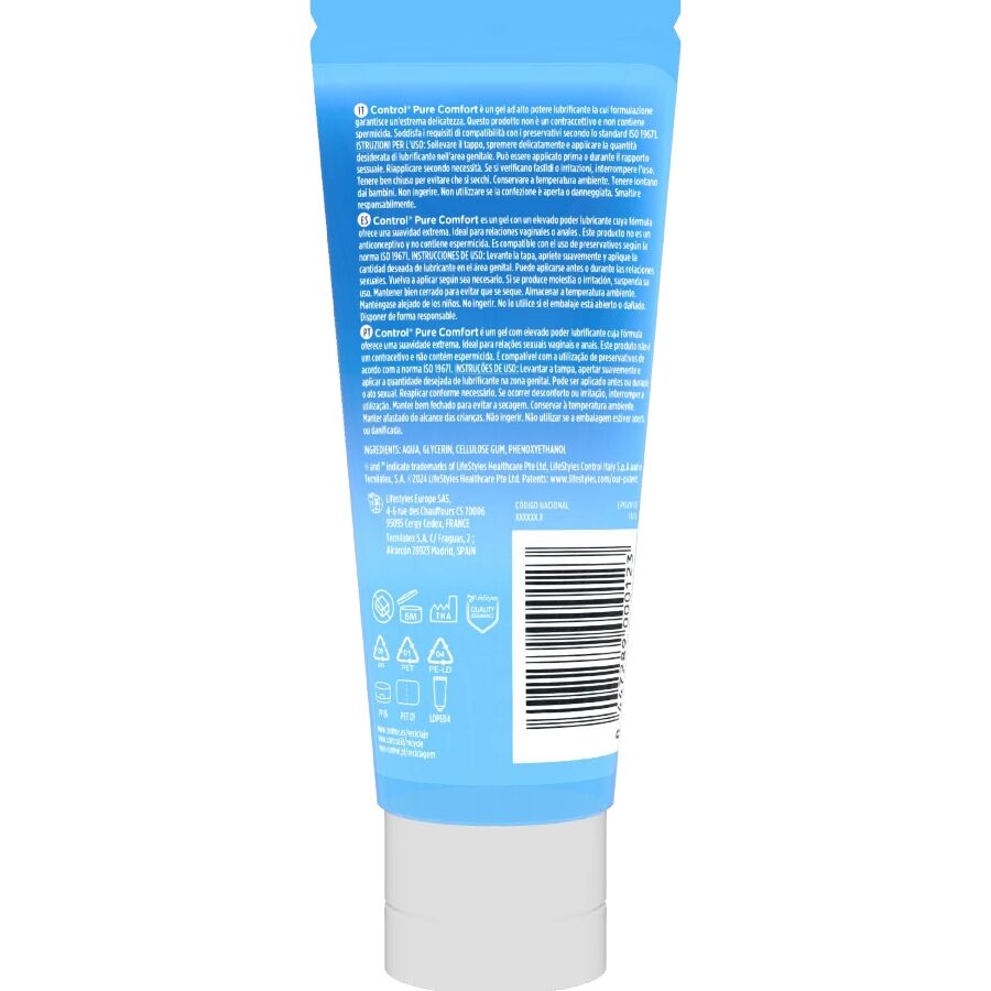 CONTROL - LUBRIFICANTE IDRATAZIONE INTENSA PURE COMFORT 80 ML - CONTROL LUBES | Lingerie Harness Boutique