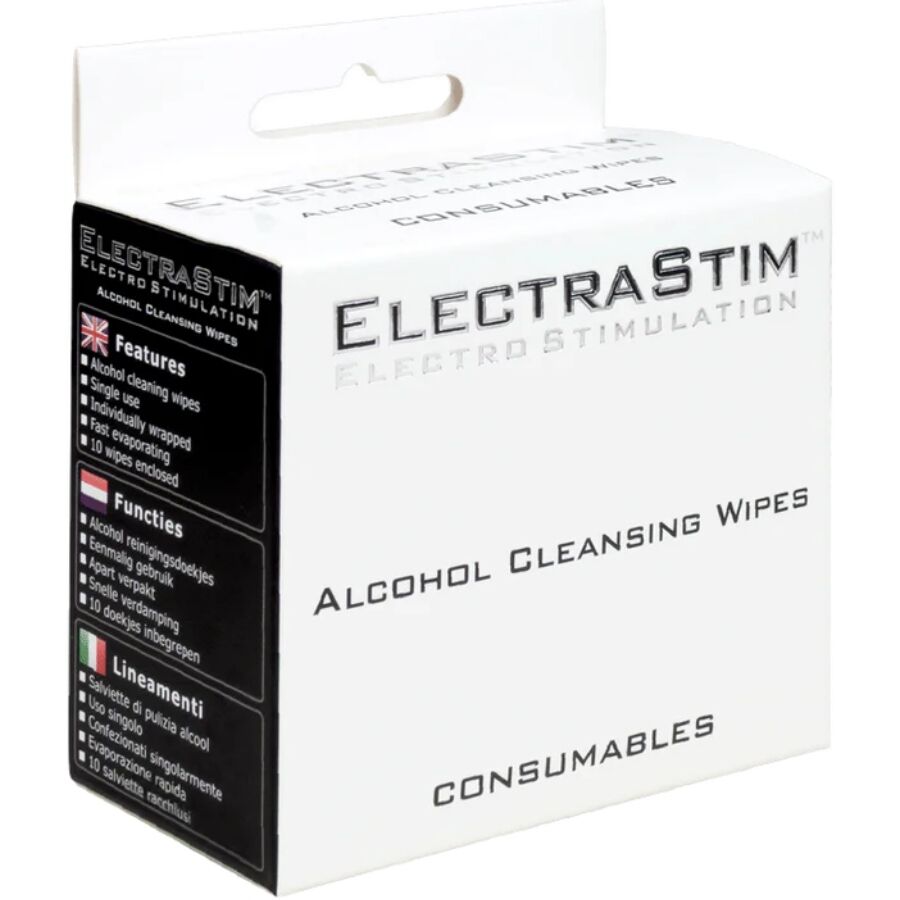 ELECTRASTIM - SALVIETTINE DETERGENTI ALL'ALCOOL 10 UNITÀ - ELECTRASTIM | Lingerie Harness Boutique