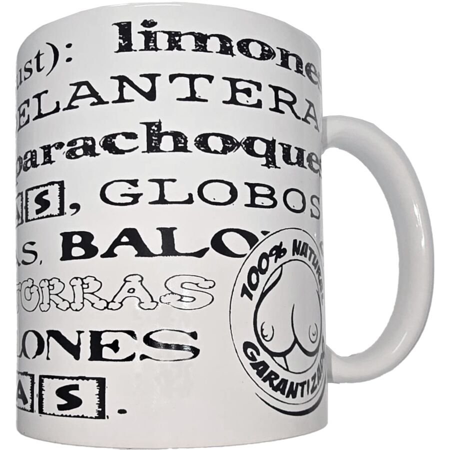DIABLO PICANTE - TAZZA BIANCA CON SINONIMI DI SENO 370 ML - DIABLO PICANTE | Lingerie Harness Boutique