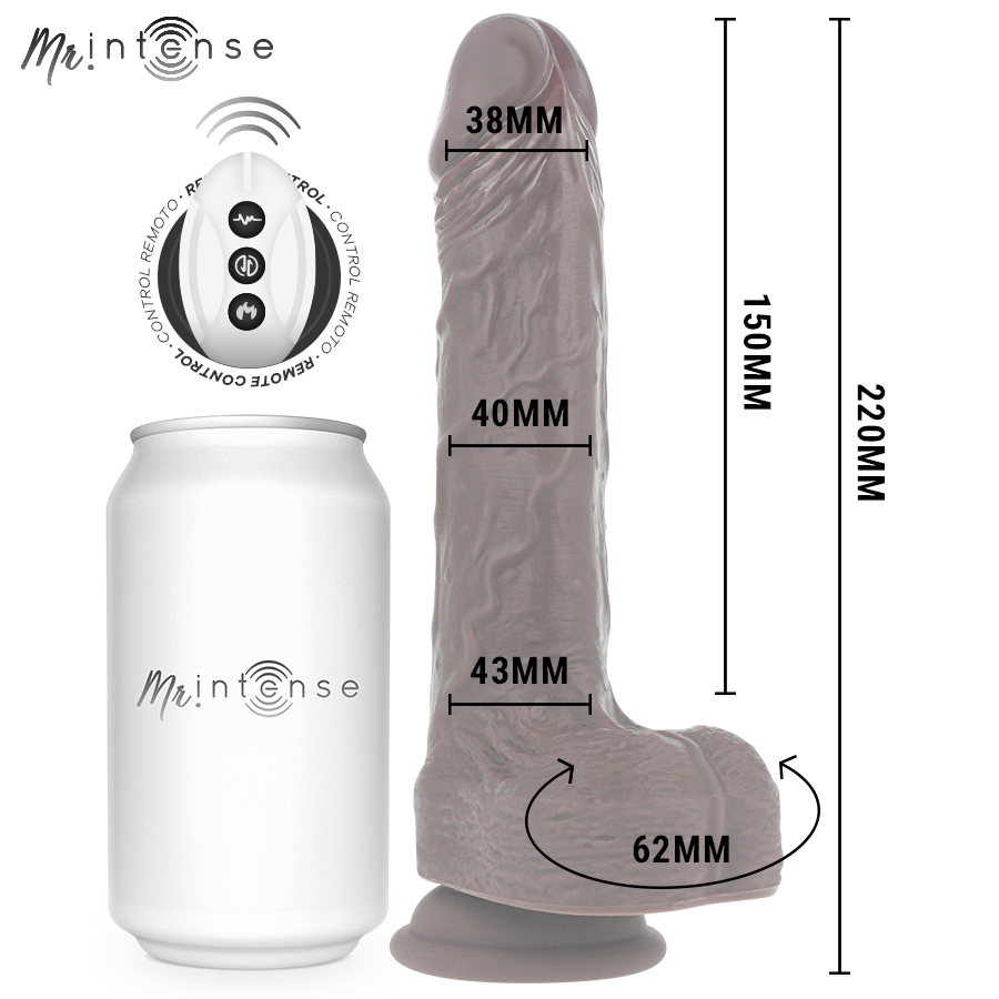MR INTENSE - MATT REALISTICO MULTIFUNZIONE CON VIBRAZIONE SU E GIÙ TELECOMANDO 22 CM -O- 4 CM - MR. INTENSE | Lingerie Harness Boutique