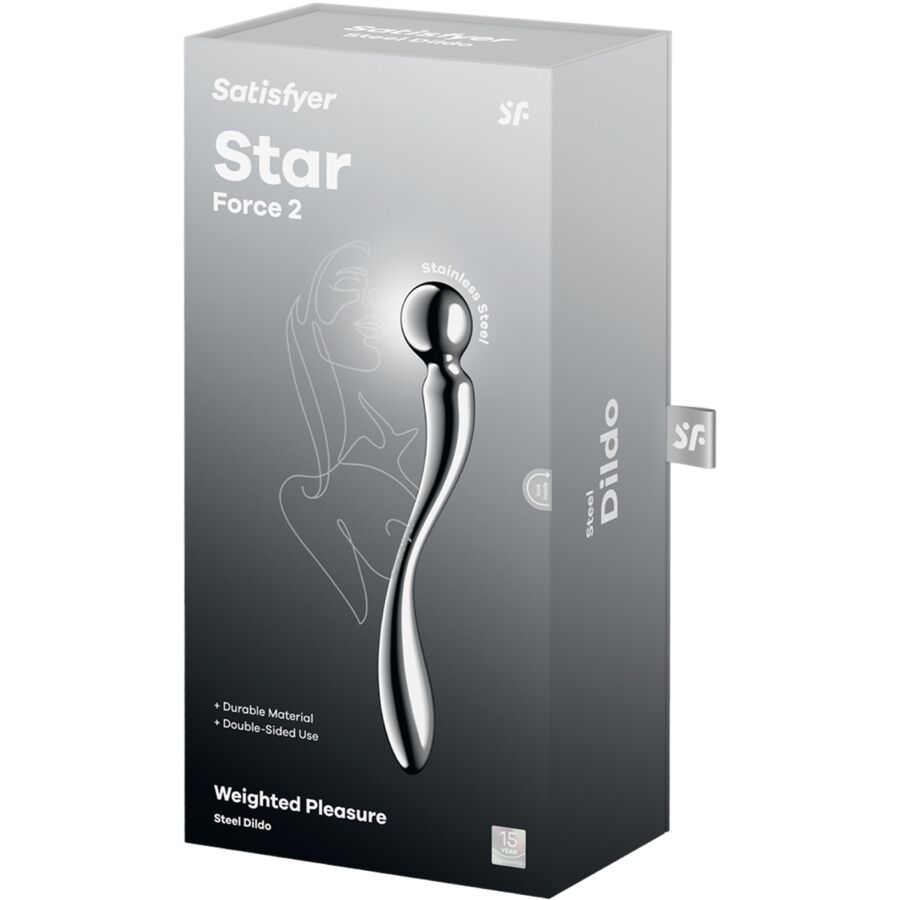 SATISFYER - DILDO A DOPPIA ESTREMITÀ IN ACCIAIO INOX STAR FORCE 2 - SATISFYER DILDO | Lingerie Harness Boutique