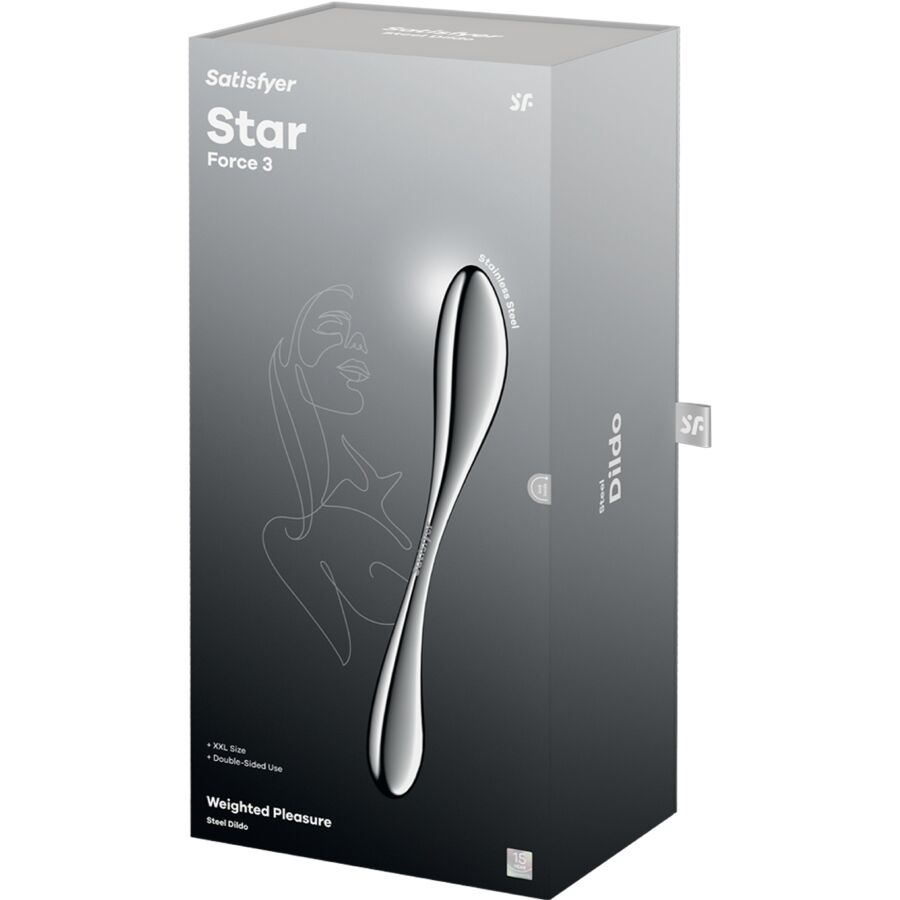 SATISFYER - DILDO A DOPPIA ESTREMITÀ IN ACCIAIO INOX STAR FORCE 3 - SATISFYER DILDO | Lingerie Harness Boutique
