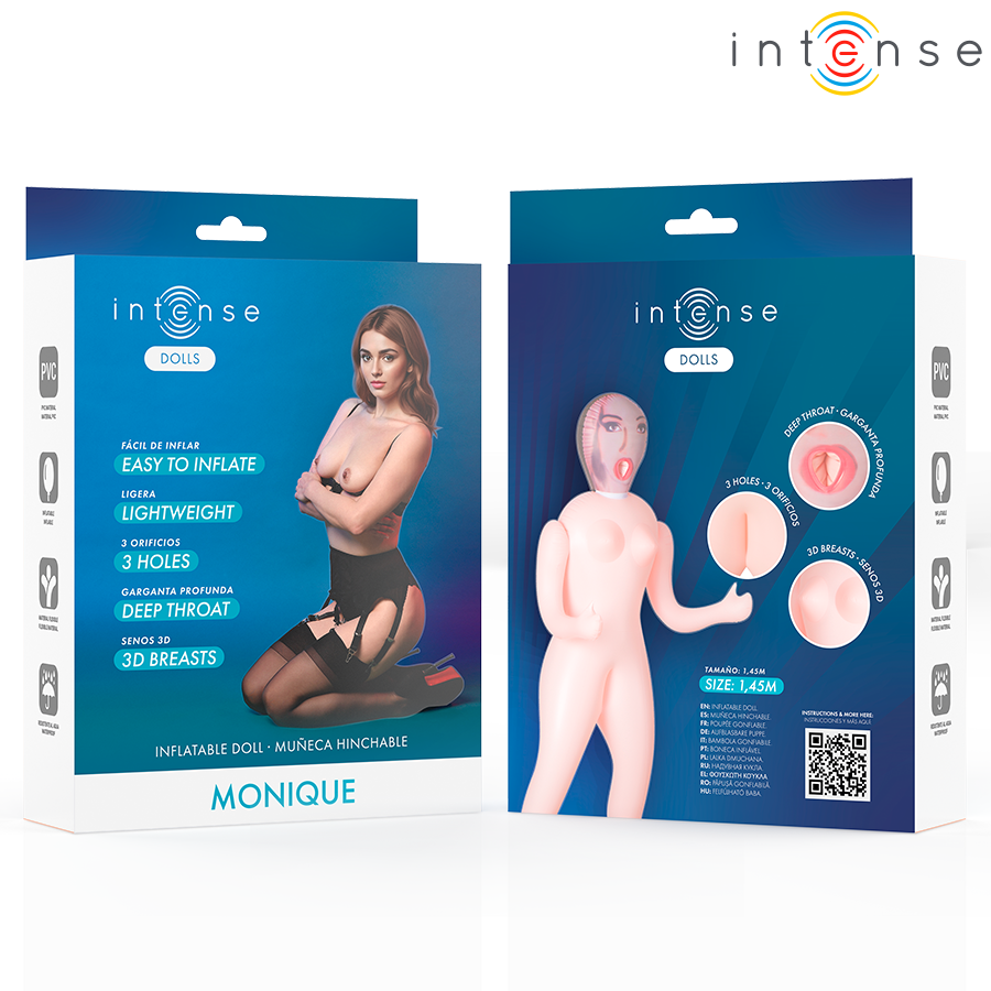INTENSE DOLLS - MONIQUE BAMBOLA GONFIABILE CON TRE ORIFIZI - INTENSE DOLLS | Lingerie Harness Boutique