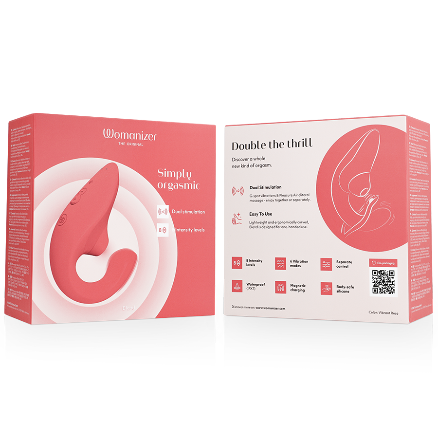 WOMANIZER - VIBRATORE STIMOLATORE CONIGLIO BLEND VIBRANT ROSE - WOMANIZER | Lingerie Harness Boutique