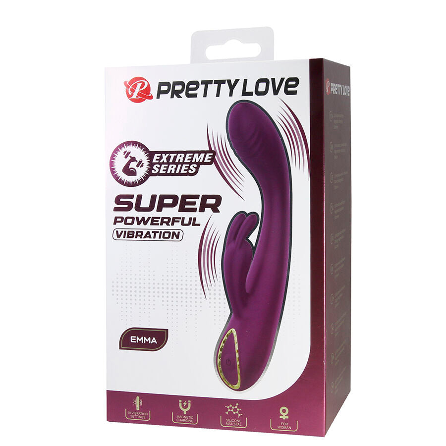 PRETTY LOVE - EMMA VIBRATORE VIOLA CON STIMOLATORE RABBIT - HIGH TECH | Lingerie Harness Boutique