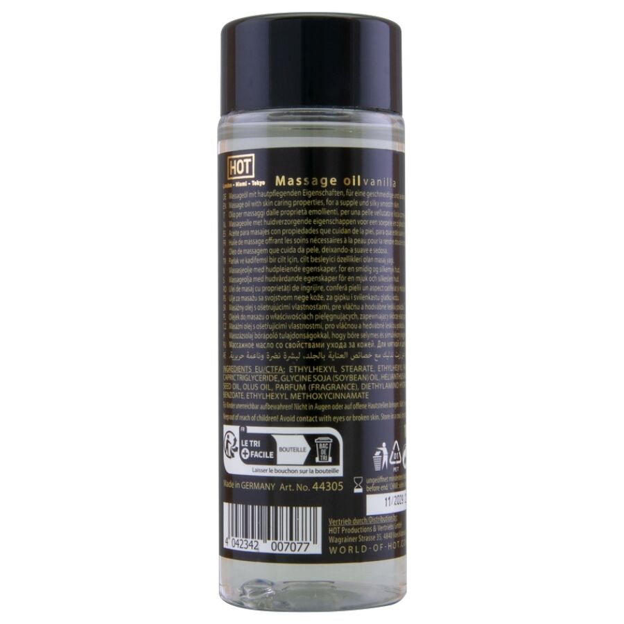 HOT - OLIO DA MASSAGGIO VANIGLIA 100 ML - HOT | Lingerie Harness Boutique
