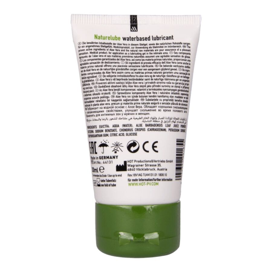 HOT - NATURE LUBE A BASE D'ACQUA DI ALOE VERA 30 ML - HOT | Lingerie Harness Boutique