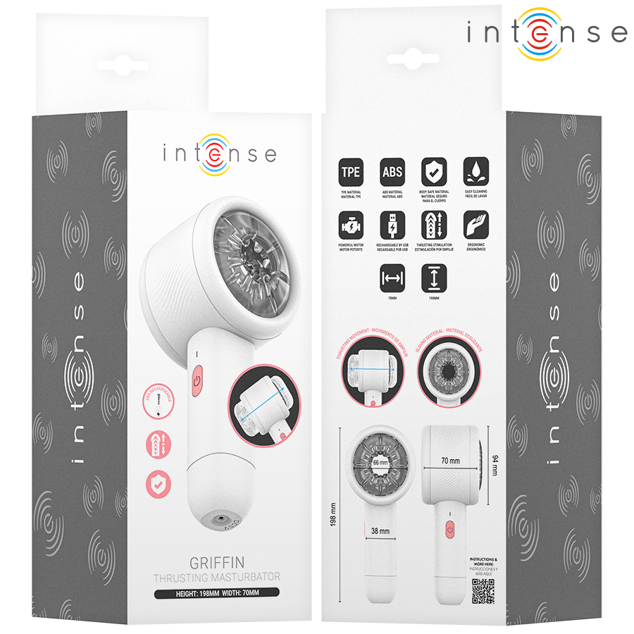 INTENSE - MASTURBATORE GRIFFIN CON SPINTA AVANZATA - INTENSE TOYS | Lingerie Harness Boutique