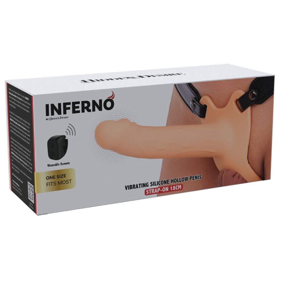 HIDDEN DESIRE - INFERNO VIBRANTE GUAINA PER PENE STRAP-ON 18 CM - HIDDEN DESIRE | Lingerie Harness Boutique