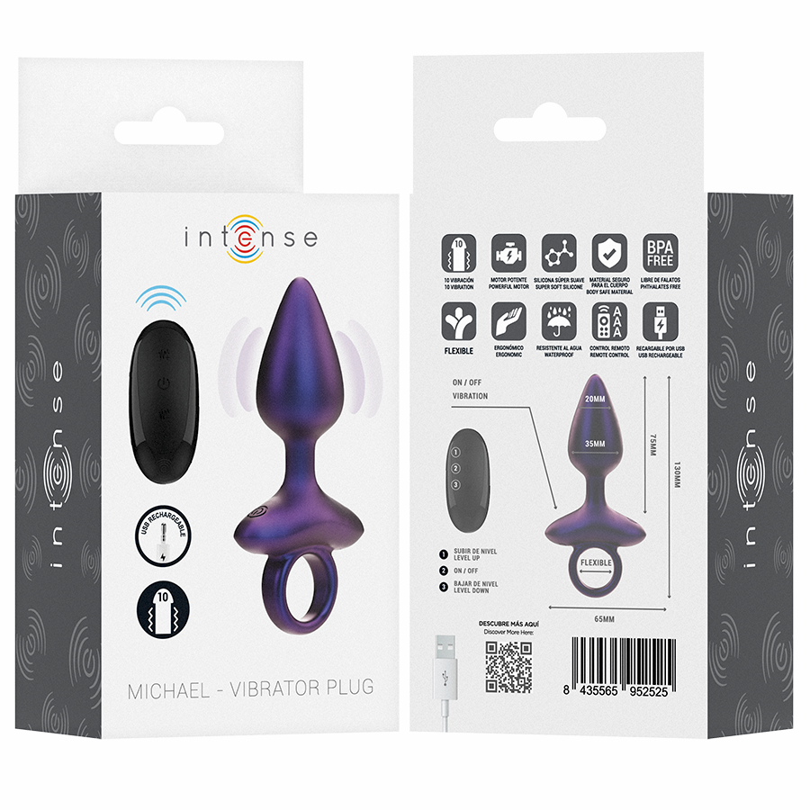 INTENSE - MICHAEL VIBRANTE ANAL PLUG MODELLO 2 TELECOMANDO - INTENSE ANAL TOYS | Lingerie Harness Boutique