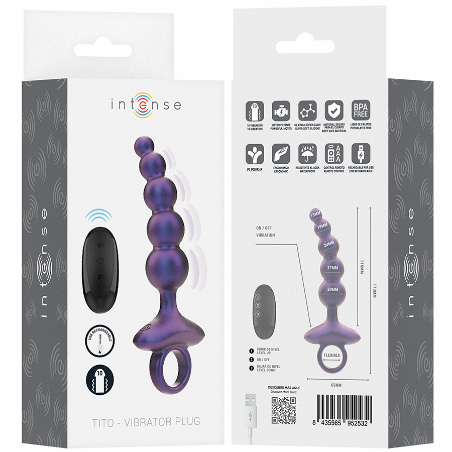 INTENSE - TITO VIBRANTE ANAL PLUG MODELLO 3 TELECOMANDO - INTENSE ANAL TOYS | Lingerie Harness Boutique