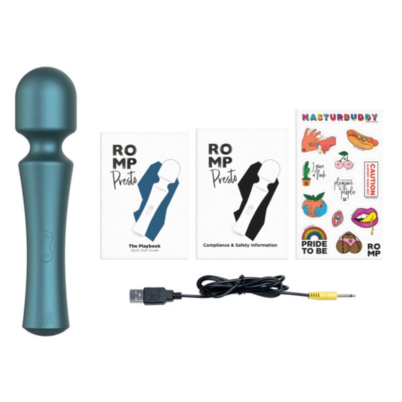 ROMP - PRESTO MINI VIBRATORE A BACCHETTA CON TESTINA FLESSIBILE VERDE - ROMP | Lingerie Harness Boutique
