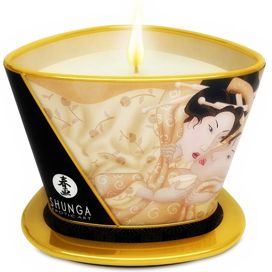 SHUNGA - MINI CARESS BY CANDELIGHT CANDELA DA MASSAGGIO ALLA VANIGLIA 170 ML - SHUNGA CANDLES | Lingerie Harness Boutique