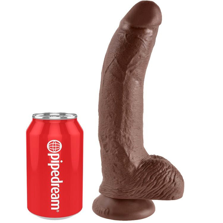 KING COCK - 9 DILDO MARRONE CON SFERE 22.9 CM - KING COCK | Lingerie Harness Boutique