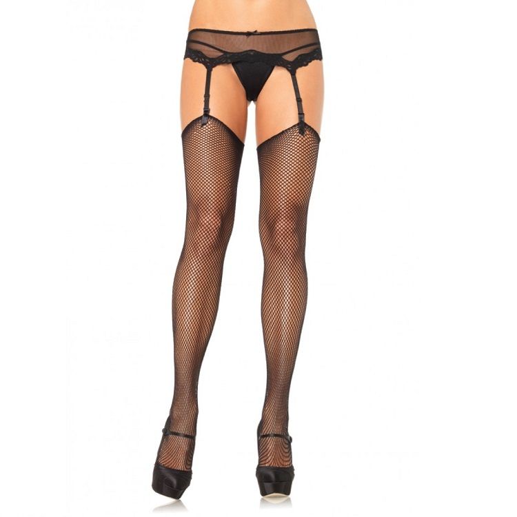 LEG AVENUE - CALZE A RETE SENZA SILICONE AUTOADESIVO SUPERIORE - LEG AVENUE HOSIERY | Lingerie Harness Boutique