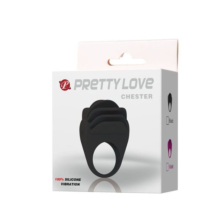 PRETTY LOVE - ANELLO VIBRATORE NERO CHESTER - PRETTY LOVE MALE | Lingerie Harness Boutique
