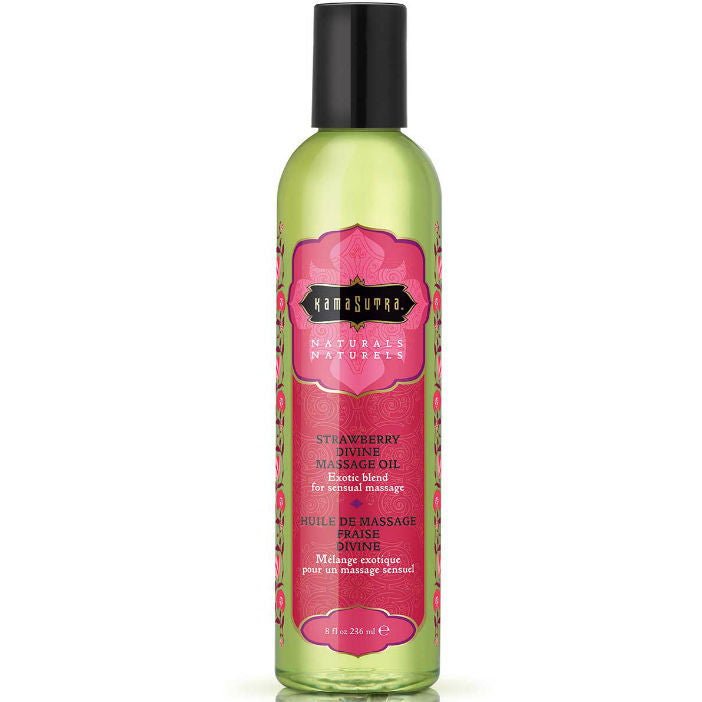 KAMASUTRA - NATURALS OLIO DA MASSAGGIO DIVINO ALLA FRAGOLA 236ML - KAMASUTRA COSMETICS | Lingerie Harness Boutique