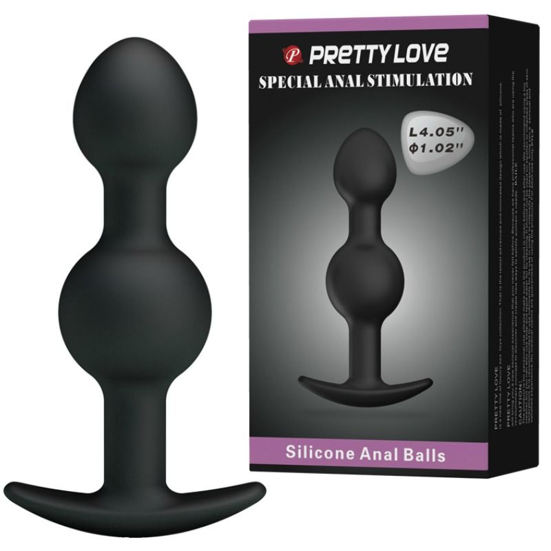 PRETTY LOVE - SFERE ANALI IN SILICONE PER STIMOLAZIONE SPECIALE 10.3 CM NERO - PRETTY LOVE BOTTOM | Lingerie Harness Boutique