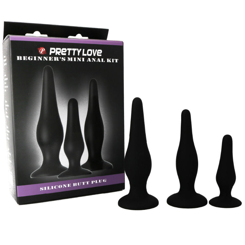 PRETTY LOVE - KIT DI INIZIAZIONE IN SILICONE CON TAPPI ANAL - PRETTY LOVE | Lingerie Harness Boutique