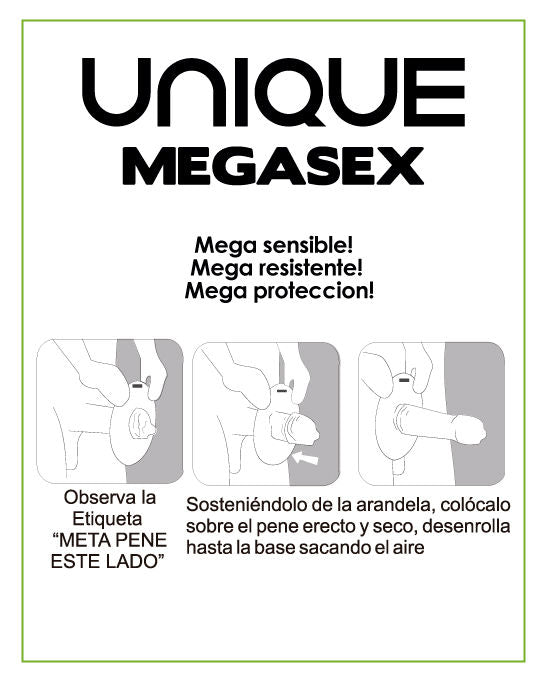 UNIQ - MEGASEX LATEX FREE SENSITIVE CONDOMS 3 UNITS - UNIQ | Lingerie Harness Boutique