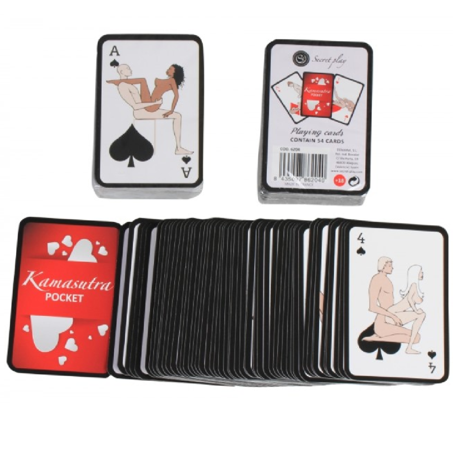 SECRETPLAY - CARTE DA GIOCO KAMASUTRA TASCABILI (ES/EN/PT/IT/FR/DE) - SECRETPLAY 100% GAMES | Lingerie Harness Boutique