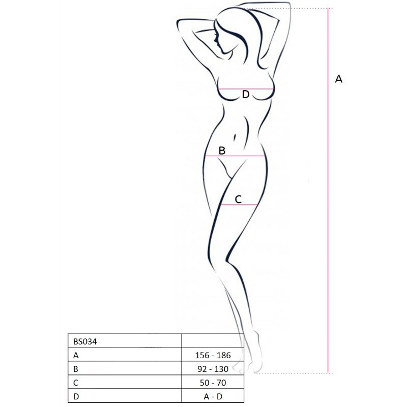 PASSION -DONNA BS034 BODYSTOCKING NERO TAGLIA UNICA - PASSION WOMAN | Lingerie Harness Boutique