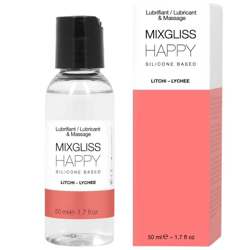 MIXGLISS - LUBRIFICANTE SILICONE HAPPY LITCHI 50 ML - MIXGLISS | Lingerie Harness Boutique