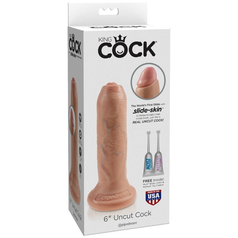 KING COCK - DILDO REALISTICO CARNE NON TAGLIATA 15 CM - KING COCK | Lingerie Harness Boutique
