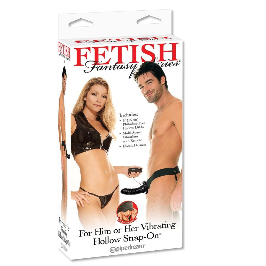 FETISH FANTASY SERIES - STRAP-ON CAVO VIBRANTE PER LEI O LUI NERO - FETISH FANTASY SERIES | Lingerie Harness Boutique