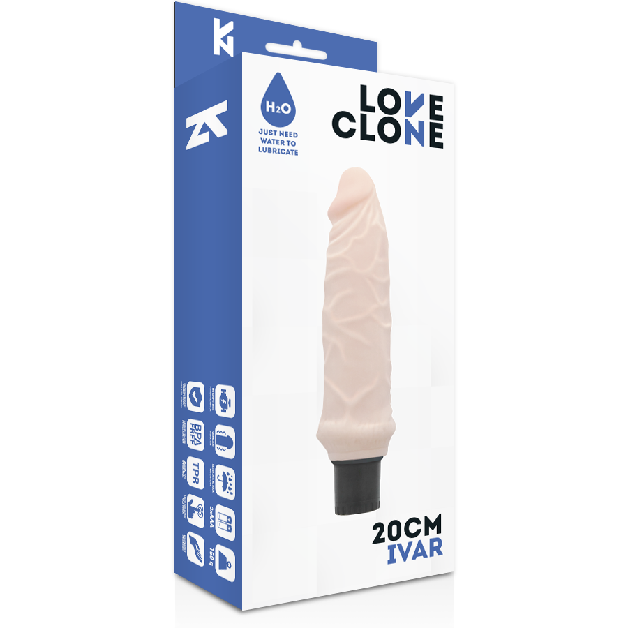 LOVECLONE - IVAR VIBRATORE AUTOLUBRIFICANTE 20 CM -O- 3.7 CM - LOVECLONE | Lingerie Harness Boutique