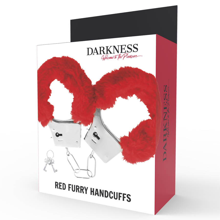 DARKNESS - MANETTE IN METALLO FODERATE ROSSE - DARKNESS BONDAGE | Lingerie Harness Boutique