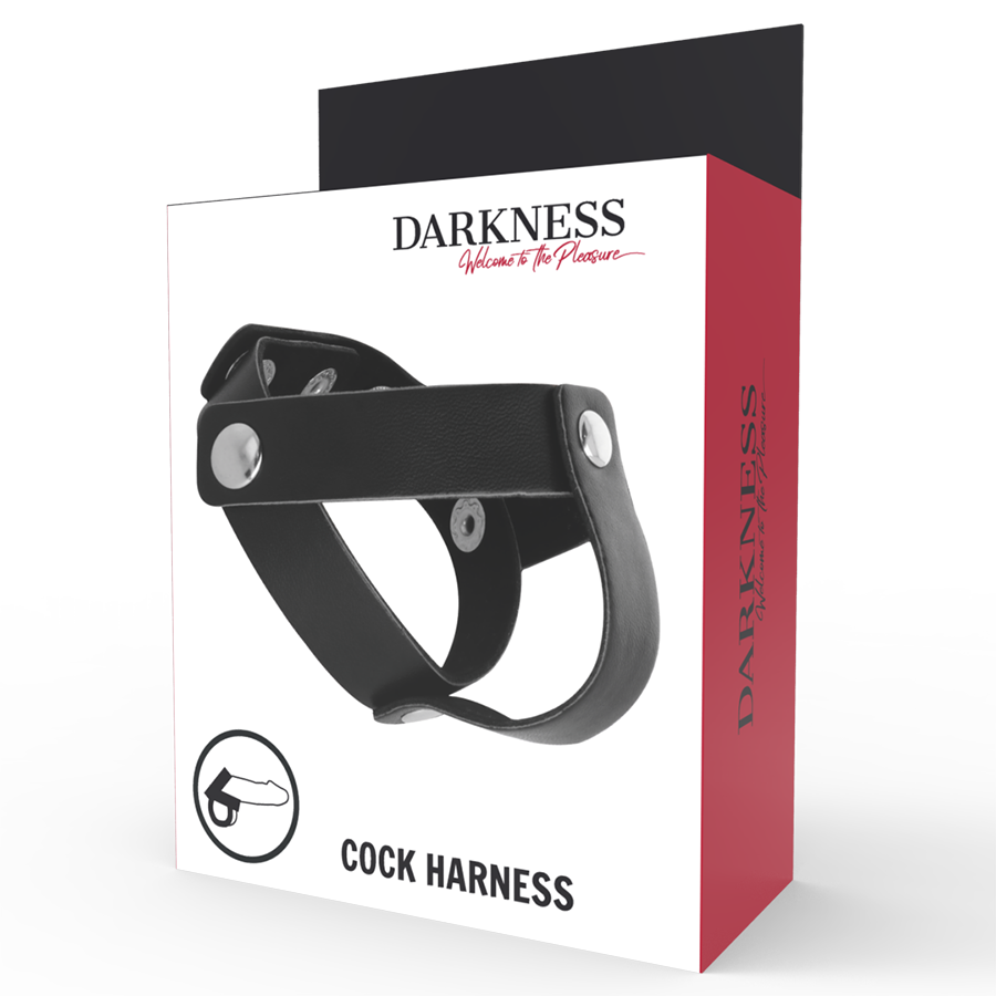 DARKNESS - ANELLO IN PELLE PER PENE E TESTICOLI - DARKNESS SENSATIONS | Lingerie Harness Boutique