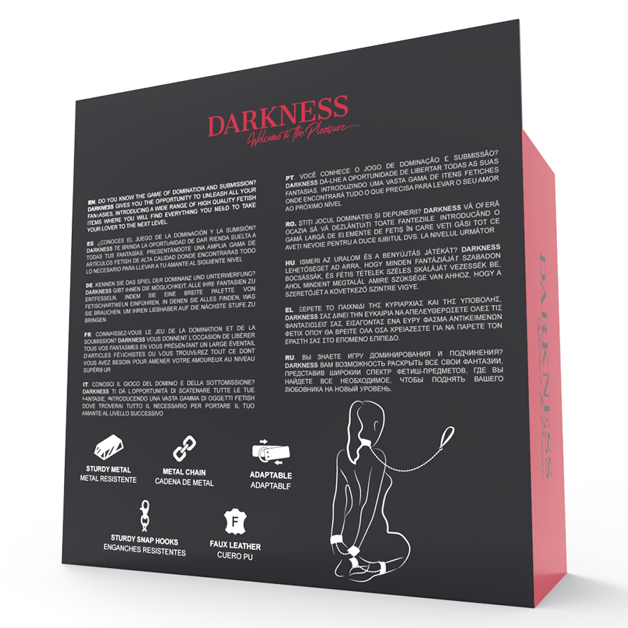 DARKNESS - MANETTE E COLLETTO IN PELLE NERA - DARKNESS | Lingerie Harness Boutique