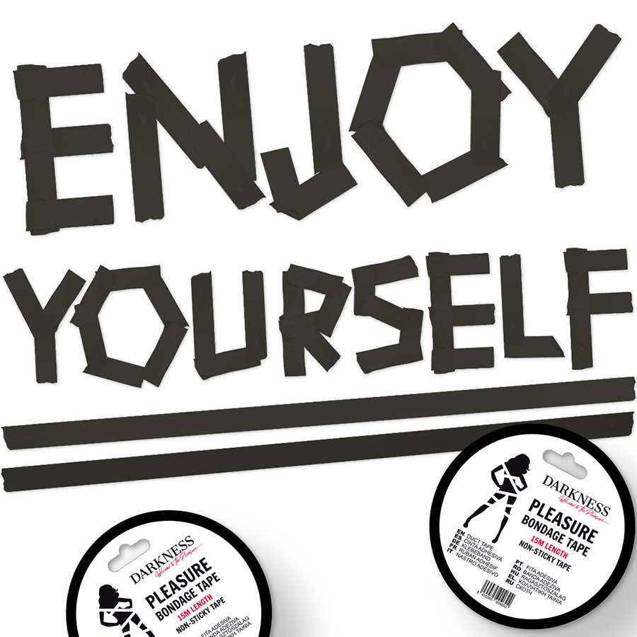 DARKNESS - NASTRO BONDAGE NERO NON APPICCICOSO 15M - DARKNESS BONDAGE | Lingerie Harness Boutique