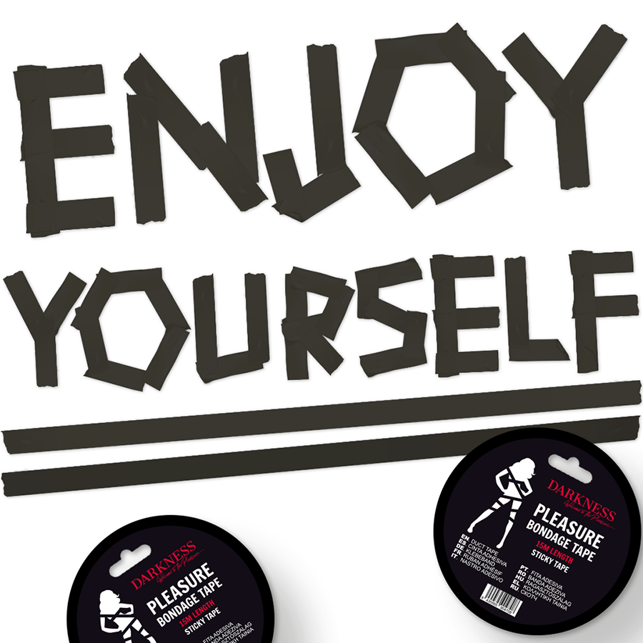 DARKNESS - NASTRO BONDAGE ADESIVO NERO 15M - DARKNESS BONDAGE | Lingerie Harness Boutique