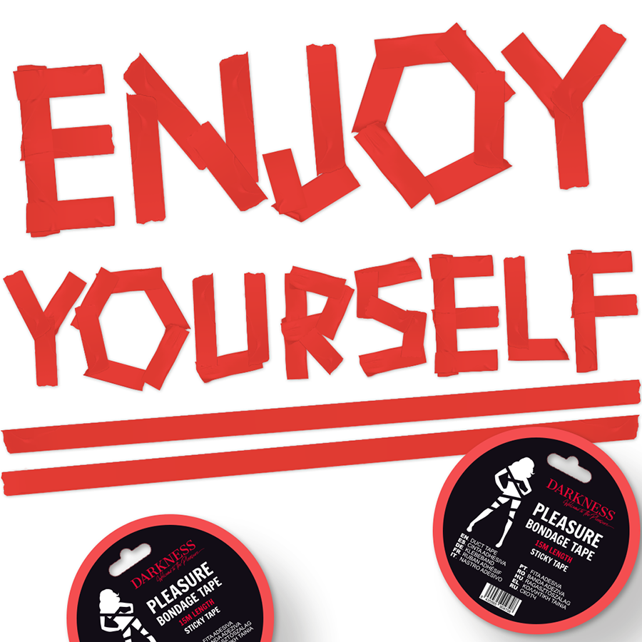 DARKNESS - NASTRO BONDAGE ADESIVO ROSSO 15M - DARKNESS BONDAGE | Lingerie Harness Boutique