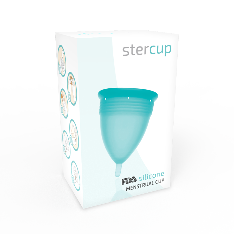 STERCUP - COPPA MESTRUALE IN SILICONE FDA ACQUAMARINA - TAGLIA L - STERCUP | Lingerie Harness Boutique