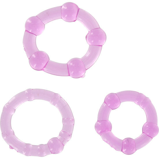 SEVEN CREATIONS - SET DI TRE ANELLI PER PENE LILLA - SEVEN CREATIONS | Lingerie Harness Boutique