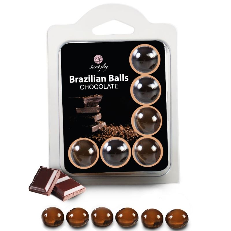 SECRETPLAY - SET 6 PALLINE BRASILIANI CIOCCOLATO - SECRETPLAY COSMETIC | Lingerie Harness Boutique