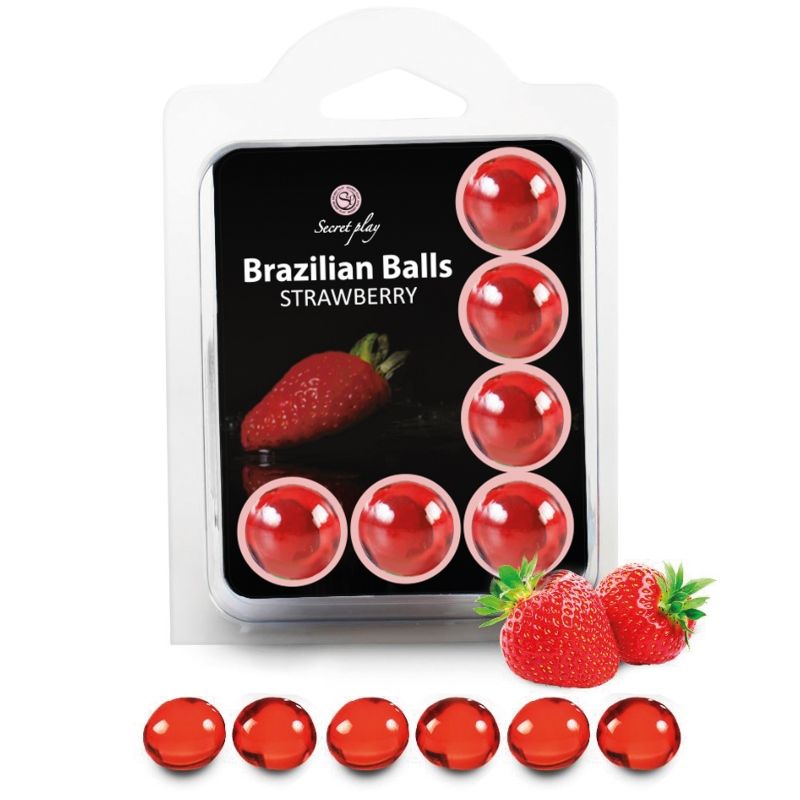 SECRETPLAY - SET 6 PALLINE BRASILIANE FRAGOLA - SECRETPLAY COSMETIC | Lingerie Harness Boutique