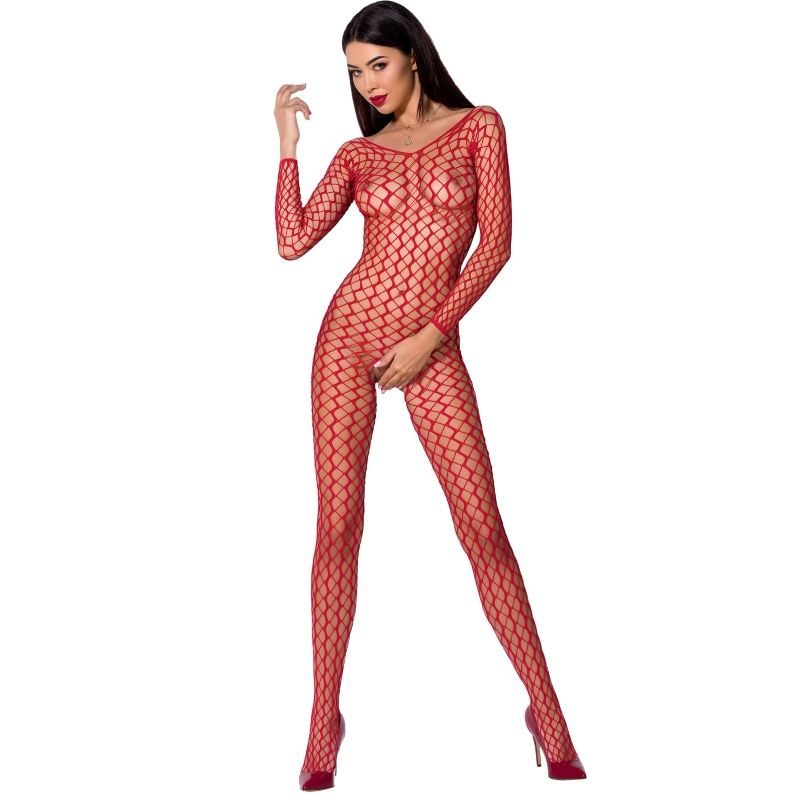 PASSION - WOMAN BS068 BODYSTOCKING ROSSO TAGLIA UNICA - PASSION WOMAN | Lingerie Harness Boutique