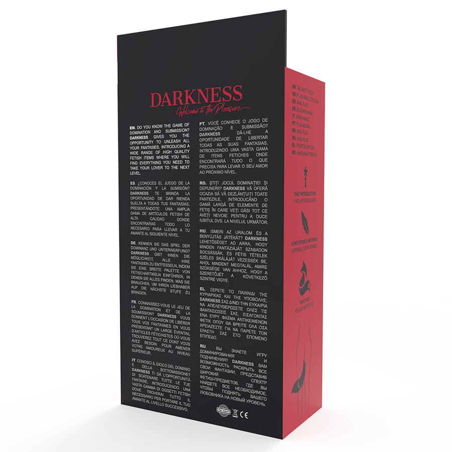 DARKNESS - PLUG ANALE IN SILICONE CON CODA GRIGIA - DARKNESS ANAL | Lingerie Harness Boutique